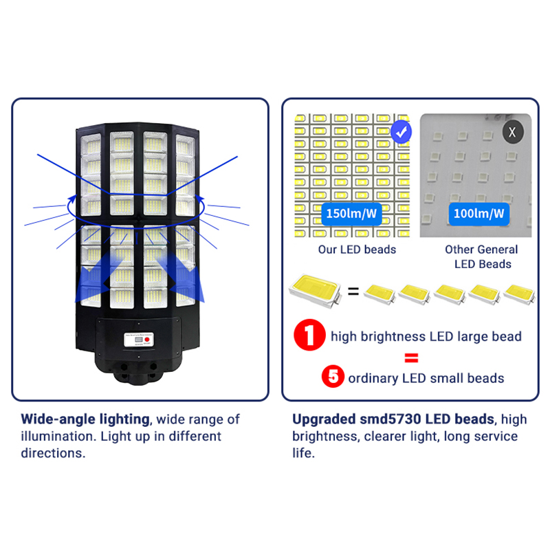 Solar Street Lamp Outdoor Waterproof 1000w 1200w 1500w Led Solar Street Light 