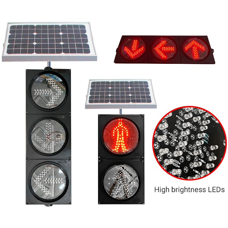  Solar LED Traffic Stop Light Red/Green Stop And Go Light Industrial Led Traffic Signal Light