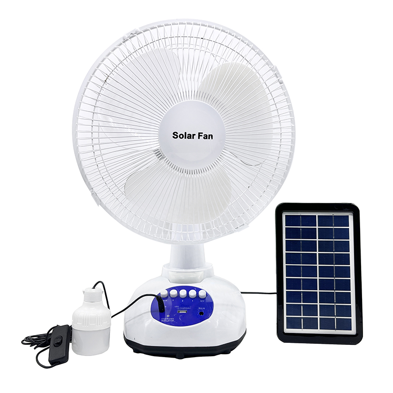 Cooling Rechargeable Fan Solar Energy Table Fan with Solar Panel for Home Camping RV