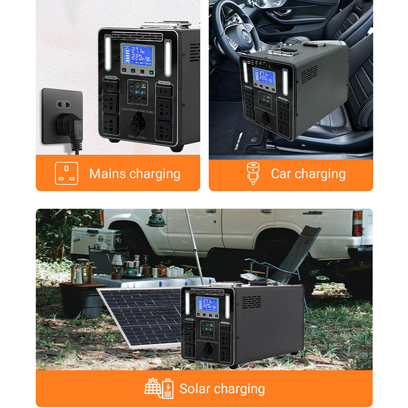 1500W Solar Generator Backup Lithium Battery Portable Power Station for Outdoors Camping Travel Hunting Emergency