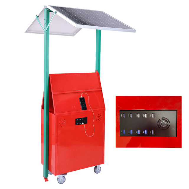 Portable Solar Charging Kiosk Power Bank Solar Cell Phone Charging Station