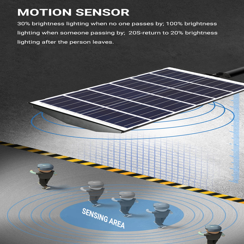 Motion Sensor 100w 200w 300w All in One Led Solar Street Light