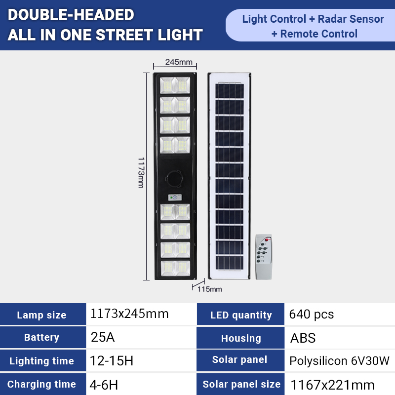 Double-headed Design Outdoor All in One Solar Street Light